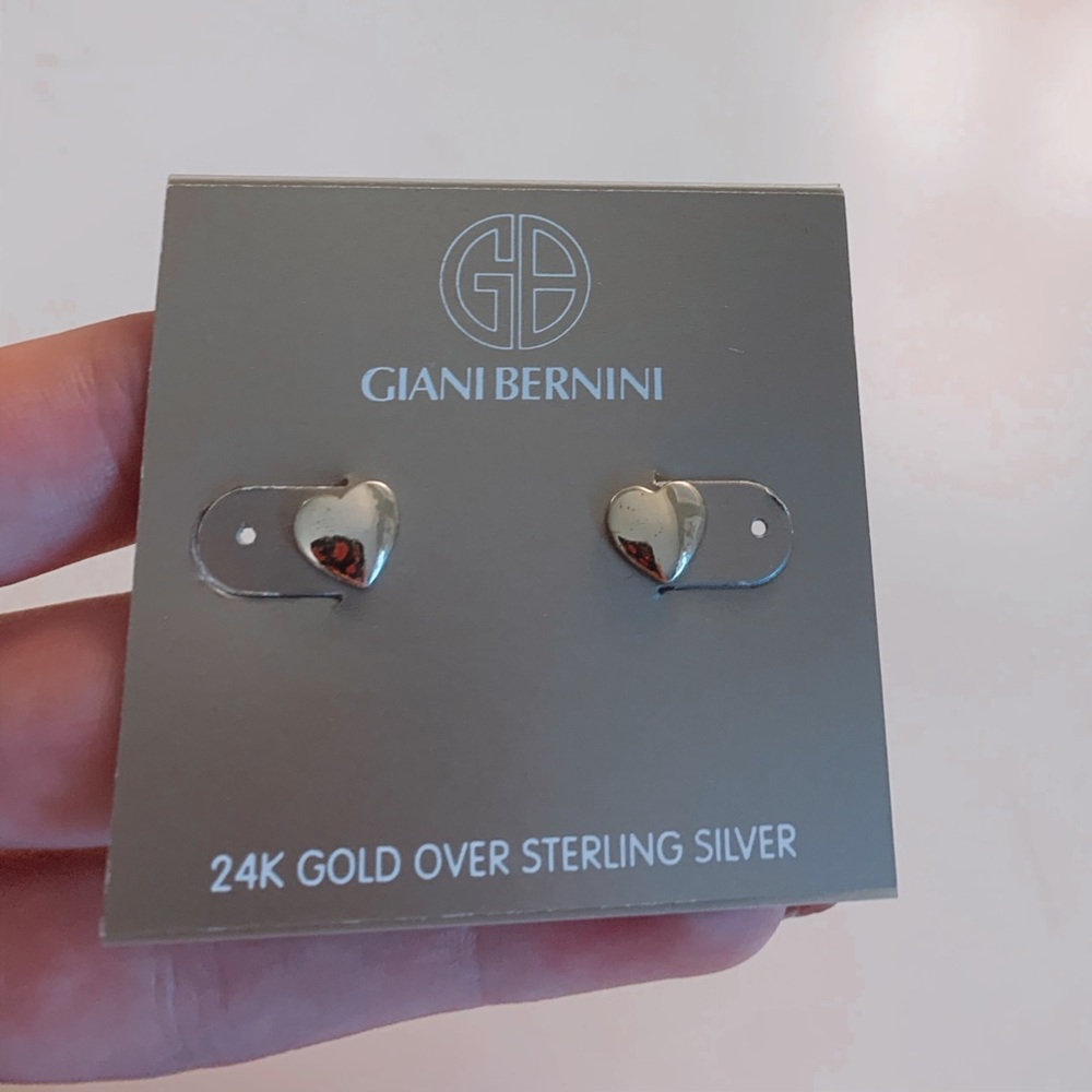 24k Gold Heart Earrings